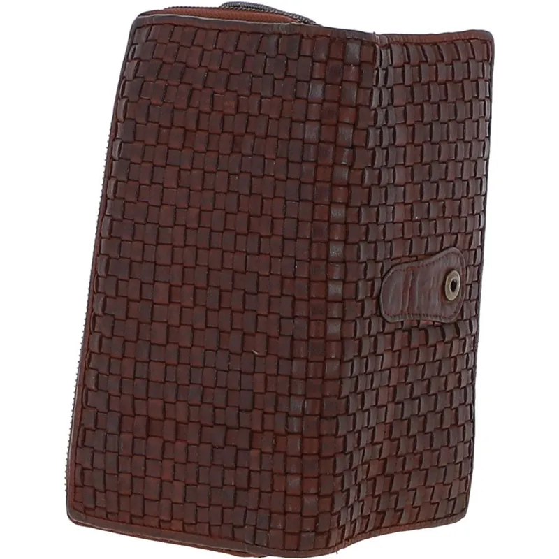 Ashwood Woven Leather Purse  D-84  in Cognac-2