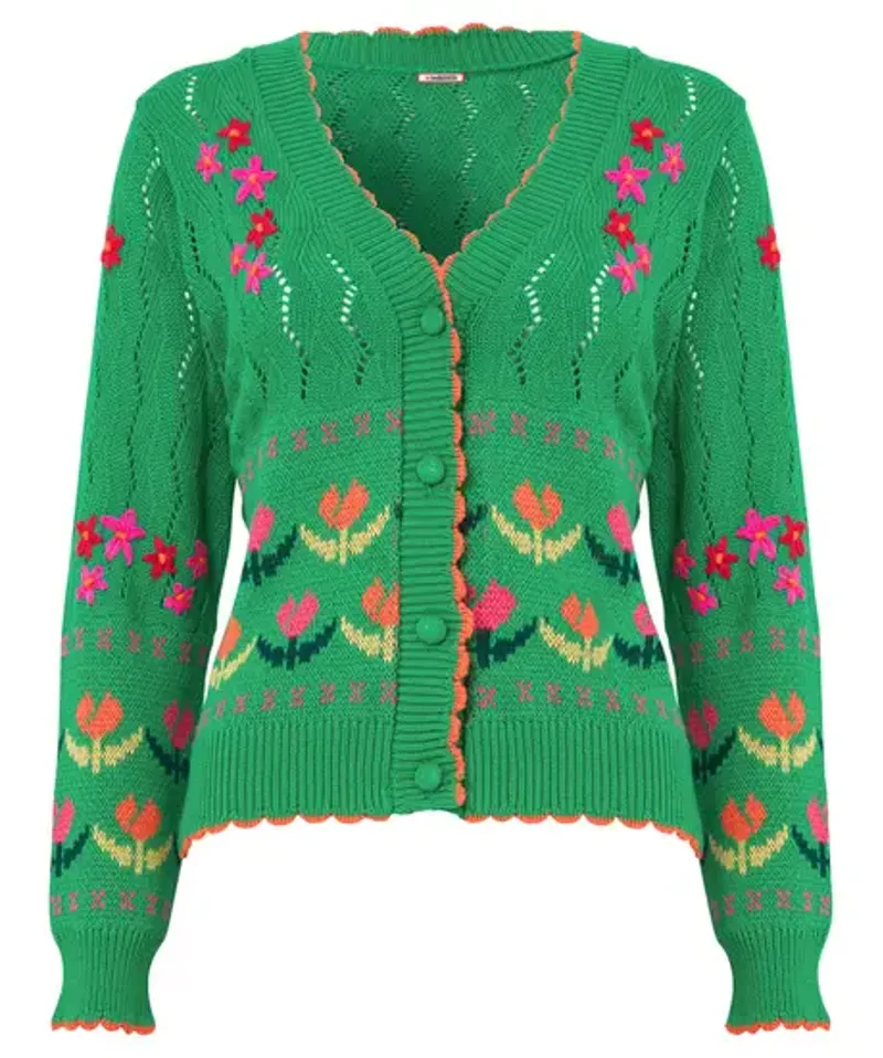 Joe Browns Sylvie Tulip Cardigan Womens in Green-1