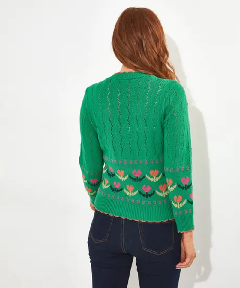 Joe Browns Sylvie Tulip Cardigan Womens in Green-4
