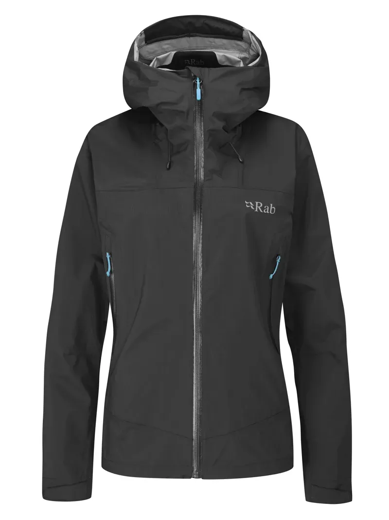 Rab Downpour Plus 2.0 Womens Waterproof Jacket in Black 