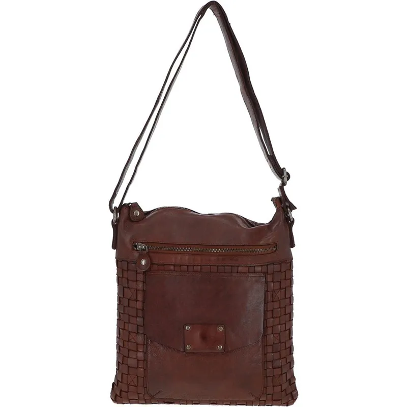MUSTANG Catania Borsa A Tracolla In Pelle – Colore Cognac, Formato Piatto 24x18,5x5,5 Cm - 2