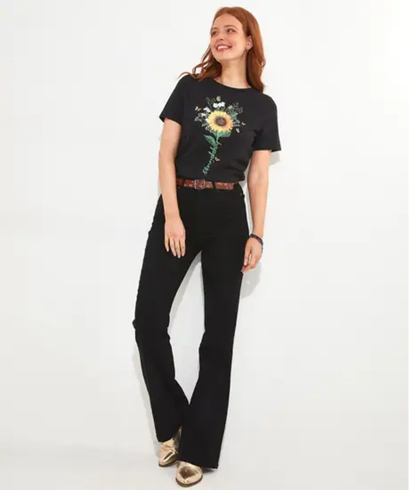 Joe Browns Happiness Graphic T-Shirt Womens in Black-2