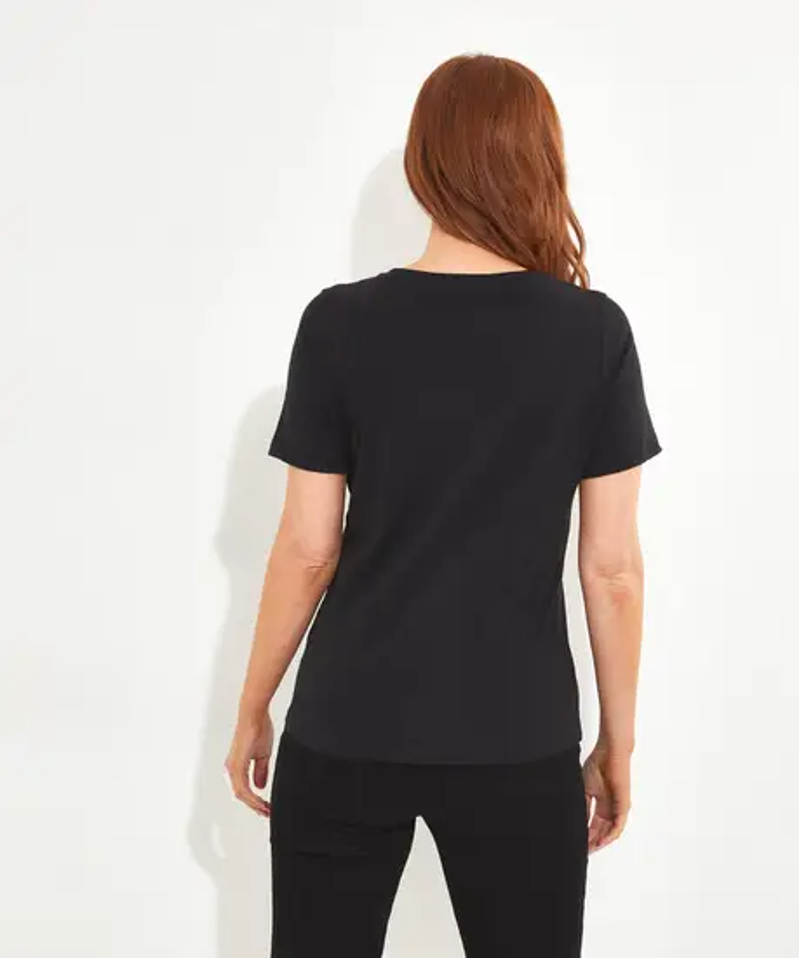 Joe Browns Happiness Graphic T-Shirt Womens in Black-3