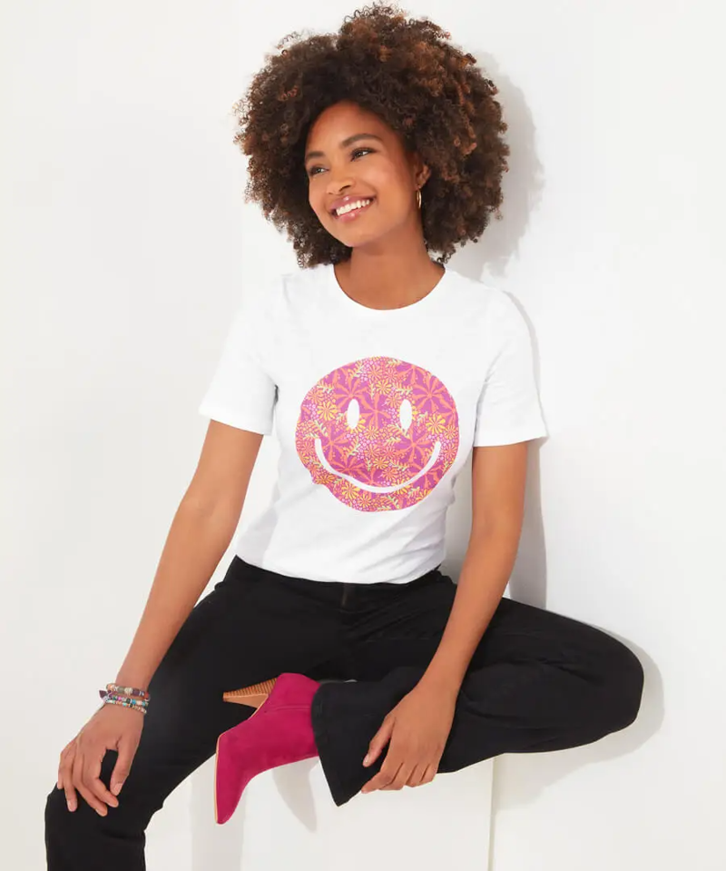 Joe Browns Smiley Graphic Tee Womens in White-4