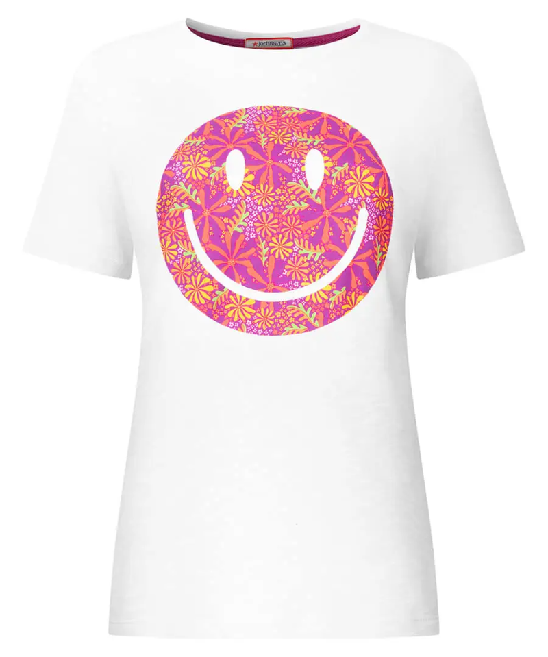 Joe Browns Smiley Graphic Tee Womens in White-3