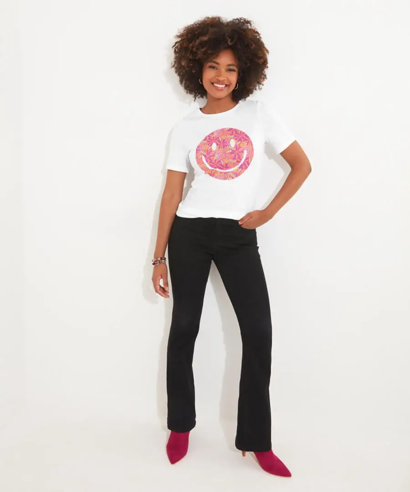 Joe Browns Smiley Graphic Tee Womens in White-2