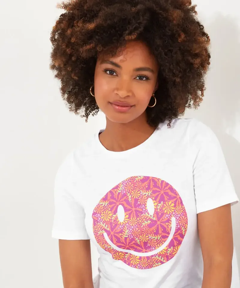 Joe Browns Smiley Graphic Tee Womens in White